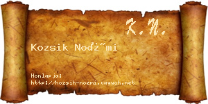 Kozsik Noémi névjegykártya